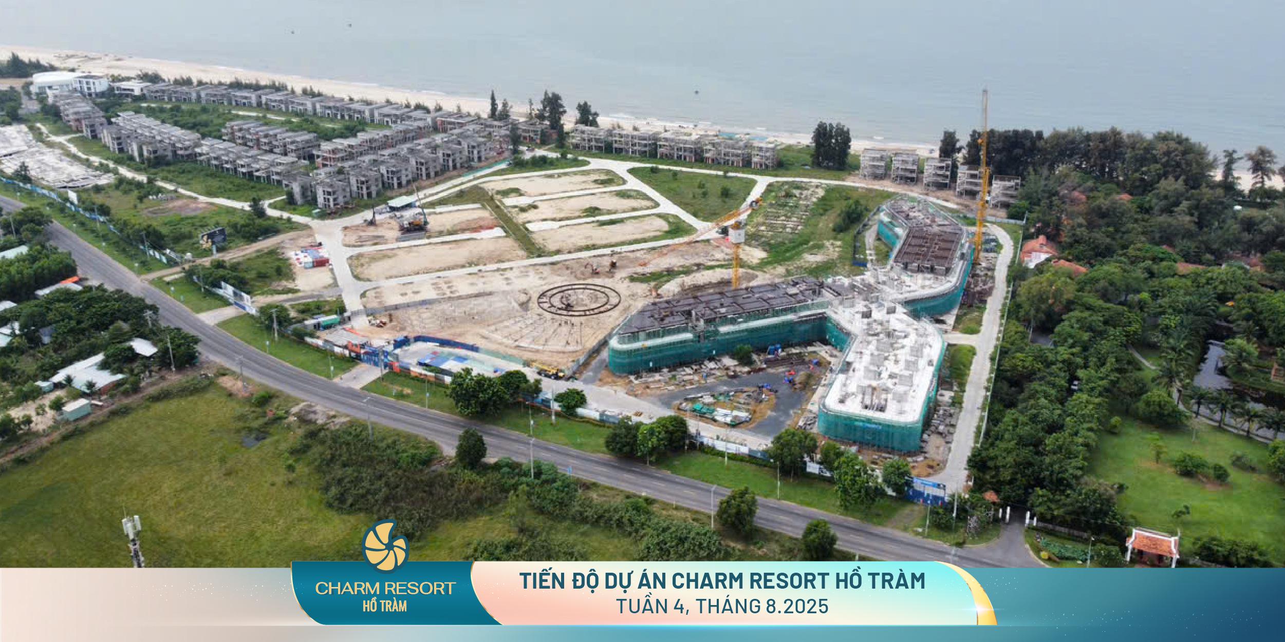 CÔNG TRƯỜNG NHỘN NHỊP, CHARM RESORT HỒ TRÀM TĂNG TỐC THI CÔNG