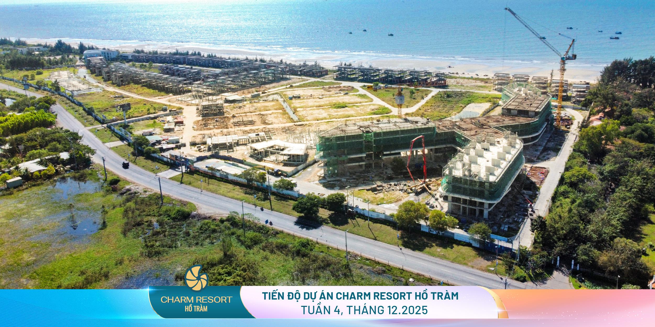 CHARM RESORT HỒ TRÀM: TĂNG TỐC THI CÔNG, TIẾN ĐỘ ĐẢM BẢO